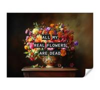 OnlyWow© Papel Pintado De Pared 400x300 cm Papeles Pintados Pour Salon Dormitorio Decorativo Wallpaper Cocina Color - Flores - Vintage - Florero