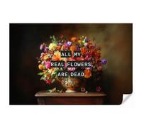 OnlyWow© Papel Pintado Vinilico 400x260 cm Primera Calidad Papeles Pintados De Pared Pour Salon Dormitorio Decorativo Wallpaper Cocina Color - Flores - Vintage - Florero