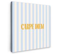 OnlyWow© Poster De Jardín 50x50 cm Canvas Art Decorativo Grandes Decorarivos Pictures Balcon Póster Decorativa Terraza Lienzos Naranja - Azul - Rayas - Carpe Diem