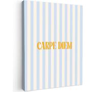 OnlyWow© Poster De Jardín 50x70 cm Canvas Art Decorativo Grandes Decorarivos Pictures Balcon Póster Decorativa Terraza Lienzos Naranja - Azul - Rayas - Carpe Diem