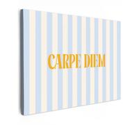 OnlyWow© Poster De Jardín 70x50 cm Canvas Art Decorativo Grandes Decorarivos Pictures Balcon Póster Decorativa Terraza Lienzos Naranja - Azul - Rayas - Carpe Diem