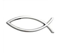 OnlyYou.X - Calcomanía con emblema de pez cristiano para coches y camionetas universales, 1 pieza ABS plateado
