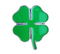 OnlyYou.X - Calcomanía de trébol de cuatro hojas con emblema de cuatro hojas para camioneta universal y coche, color verde, 1 pieza de metal