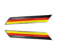 OnlyYou.X - Emblema de bandera alemana, insignia de bandera alemana, calcomanía de bandera alemana para coches universales, 2 piezas, izquierda y derecha, metal cromado con rojo