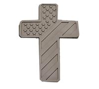 OnlyYou.X - Emblema de cruz estilo bandera de Estados Unidos, insignia de Jesús, calcomanía 3D para motocicleta y coches universales, 1 pieza de metal gris plomizo