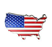 OnlyYou.X - Emblema de mapa de Estados Unidos, insignia de mapa de Estados Unidos, calcomanía de mapa de la bandera de Estados Unidos para autos universales, 1 pieza de metal cromado rojo