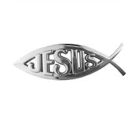 OnlyYou.X - Emblema de pez Jesús, insignia de pez cristiano, calcomanía para coche y motocicleta, 1 pieza de metal cromado