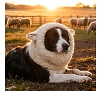 Onmygogo Divertido disfraz de Reideer para mascotas para perro, linda peluca peluda para Halloween Navidad Accesorios de ropa de mascotas (oveja, talla L)