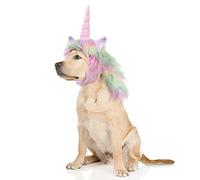 Onmygogo Divertidos Disfraces de Reideer para Mascotas, Linda Peluca Peluda para Halloween, Navidad, Accesorios de Ropa para Mascotas (Unicornio, Talla M)