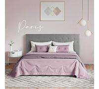 OnNuvo Paris Paris - Cama de matrimonio de 160 x 190 cm, gris perla, marca italiana de calidad, láminas independientes reforzadas, materiales y acabados premium, sistema de láminas antirruido, montaje