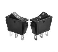 OnOffOn - Interruptor basculante rectangular de 3 posiciones SPDT de 3 pines, apto para proyectos eléctricos automotrices marinos y de bricolaje, 12 V, 16 A, 250 VCA, juego de 2