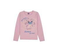 ONOMATO! Disney Lilo & Stitch Camiseta de manga larga para niña, 134-140, rosa, sudadera de manga larga de algodón, suave jersey infantil con diseño de ángel