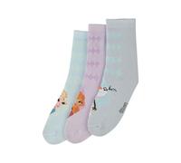 ONOMATO! Frozen - Calcetines infantiles para niña, diseño de La Reina de Hielo Anna Elsa (3 pares), multicolor, 27-30