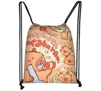 Onperpoe Bolsa de Deporte Capybara, Bolsa de Deporte para Niños con Cordón, Saco de Deporte para Niños, Niñas, Escolarización, Deporte, Saco de Juguete, Ropa de Cambio, Multicolor, 37*30 CM