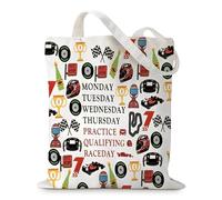Onperpoe Gifts - Bolsa de algodón con impresión de doble cara, de lona, para aficionados a las carreras, para guardar diferentes cosas, 40 x 35 cm