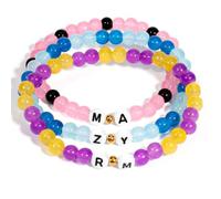 Onperpoe Juego de 3 pulseras de Kpop Merch, pulseras de la amistad de cristal, regalos de cazador, juego de pulseras de cuentas con dije de letras K Pop, regalos para niñas, fanáticos, cumpleaños