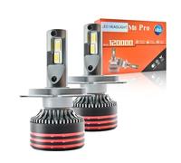 Onraying Ampolla LED H4 50000LM, H4 LED Para Coche con Ventilador, 6500K Blanco Frío, IP68, 99% de Compatibilidad, Vida Útil de 90000 Horas, 900% de Luminosidad, Tamaño Mini 1:1, 2 Piezas