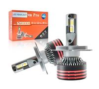 Onraying Bombilla LED H4 Para Coche 50000LM, 6500K Blanco Frío, Ventilador, IP68, 99% Compatibilidad, Vida útil 90000h, 900% Luminosidad, Formato Mini 1:1, 2 Piezas