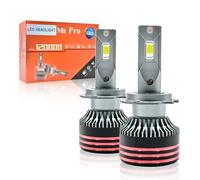 Onraying Faro LED H7 Para Automóviles, 50000LM 130W 6500K Blanco Frío, 900% Luminosidad, Formato Mini 1:1, IP68, Ventilador, Sustituto de Halógenos, Instalación Plug-N-Play, Paquete de 2 Piezas
