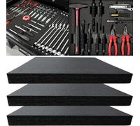 ONREVA Espuma para caja de herramientas, paquete de 3 unidades de 22 x 18 x 2 pulgadas, insertos de espuma para estuches, hojas de almacenamiento de polietileno para caja de herramientas, inserto de