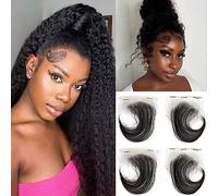 OnSaya Reutilizable HD Lace Baby Hair Edge Stirpes Cabello Humano Fluffy Baby Hair Edge for Mujeres Pre desplumado Natural Hairline 4Pcs (Color : Natural Color, Size : 2 Pcs)