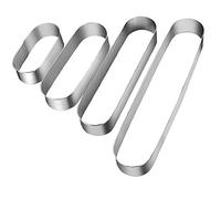 Onsinic Molde De Acero Inoxidable 4pcs Anillos Mousse Mini Cortadores De La Galleta Mini Long Ring Oval Mousse De Metal para Hornear Tiramisu Molde para Hornear Bizcochos De Cocina Postre Pies