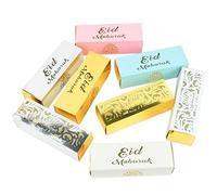 Onsinic Ramadán Caja 10pcs Envoltura de Caramelo Eid Mubarak Estuche de Regalo Kareem para Boda Suministros para Fiestas islámicas Musulmanas