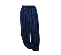 Onsoyours Pantalones de Pijama para Mujer Hombre de Coral Gruesos de Invierno Pantalones Cálidos Sueltos de Gran tamaño Pantalones con Cordón Hombre Armada XL