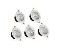 ONSSI® Foco Downlight LED 5W 500lm,(Blanco Frío,Pack 5) Marco Blanco Redondo Ø85mm Empotrables de Techo,Downlight Led Pequeño para Bar,Restaurante y Oficina