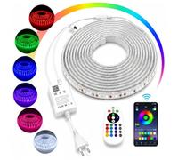 ONSSI Tiras LED 220V RGB Multicolor 40M, IP65, SMD5050, 60 LED/m, con Controlador Bluetooth, Control por APP y Mando a Distancia