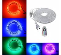 ONSSI Tiras LED 220v Smd5050 60 Led/m RGB Multicolor Con Transformado y Mando de Distancia (10 Metros)