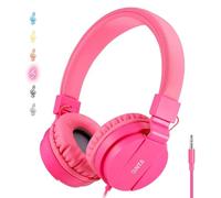 ONTA® Auriculares para Niños, Plegables y Cómodos Con Material Seguro, Ligera Diadema, Estéreo Cerrados - Rosa