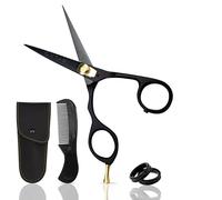 Ontaki Tijeras Barba para Zurdos, Acero Japonés, 14 cm, Negro