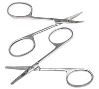 Ontaki Tijeras curvadas y redondeadas para hombre, color plateado, ambidiestro, cuidado de barba, nariz y cejas con tijeras profesionales para barba, nariz y cejas para hombres