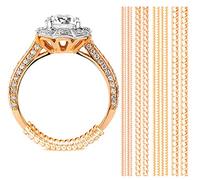 OntaRyon Ajustador de Tamaño para Anillos de Oro - Tensor de Goma Color Dorado - Protecciones de Silicona para Anillos Holgados - Espaciadores de Joyería de 4 Tamaños