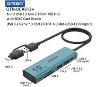 ONTEN tipo C HUB USB A HUB USB 3,2 GEN 2 10G velocidad a 3 puertos USB A adaptador y UHS-II puertos SD/TF tipo C HUB para Mac portátil 6 IN 2