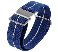 Onthelevel French Troops - Bolsa de paracaídas para cinturón elástico de nailon de 18 mm, 20 mm, 22 mm, Hebilla azul blanco y plateado, 20mmm, correa, militar