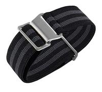 Onthelevel French Troops - Bolsa de paracaídas para cinturón elástico de nailon de 18 mm, 20 mm, 22 mm, Hebilla Bk Grey Bk Grey-silver, 22 mm, correa, militar