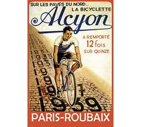 Ontrada Cartel de chapa 30 x 40 cm abovedado Bicyclette Alcyon Paris Roubaix 1939 Decoración Regalo Cartel