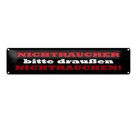 Ontrada Cartel de chapa 46 x 10 cm con texto en alemán "Bitte draußen nicht rauchen nicht rauchen Deko Schild