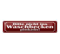 Ontrada Cartel de chapa 46 x 10 cm con texto en alemán "Bitte nicht ins Waschbecken pinkeln Deko Schild