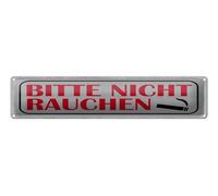 Ontrada Cartel de chapa 46 x 10 cm, diseño de texto en alemán "Bitte nicht Rauchen