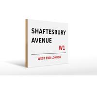 Ontrada Cartel de madera 30 x 40 cm London West End Shaftesbury Avenue W1 cartel de madera