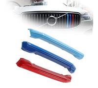 ontto 3 tiras de rejilla frontal para Volvo XC60 2018 2019 2020 2021, insertos de parrilla, clips de rayas, accesorios de decoración A (azul-rojo-azul)