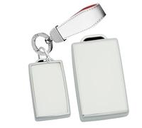 ontto Carcasa para llave de coche con borde plateado, compatible con Volvo EX30 EX90 Polestar 1 2 3 4 2024 2025 TPU NFC tarjeta llave funda protectora llavero accesorios A blanco