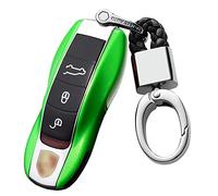 ontto Carcasa para Llave Plegable con Mando a Distancia Apto para Porsche Macan Panamera 918 911 981 991 Boxster Cayenne Cayman de plástico ABS - Funda Protectora para Llave con 3 Botones Verde