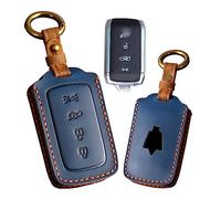 ontto Funda de piel auténtica para llave de coche Maserati Grecale 2023, funda inteligente antiarañazos, duradera, color azul