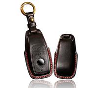 ontto Funda de Piel para Llave de Coche Compatible con Mercedes A C E S G Clase G CLA GLA GLE GLC GLK AMG W177 W211 E300, Color Negro