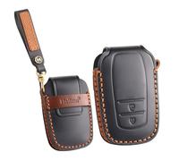 ontto - Funda de piel para llave de coche, llavero, compatible con Toyota Corolla Cross GR Yaris Hybrid Hilux Prius CHR RAV4 Suzuki Swace 2 botones, color negro