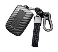 ontto Funda de plástico para Llave de Coche Compatible con Toyota Auris Hybrid Camry RAV4 Avalon Yaris Verso Mando a Distancia Funda Llavero protección 2 Botones Fibra de Carbono Negro